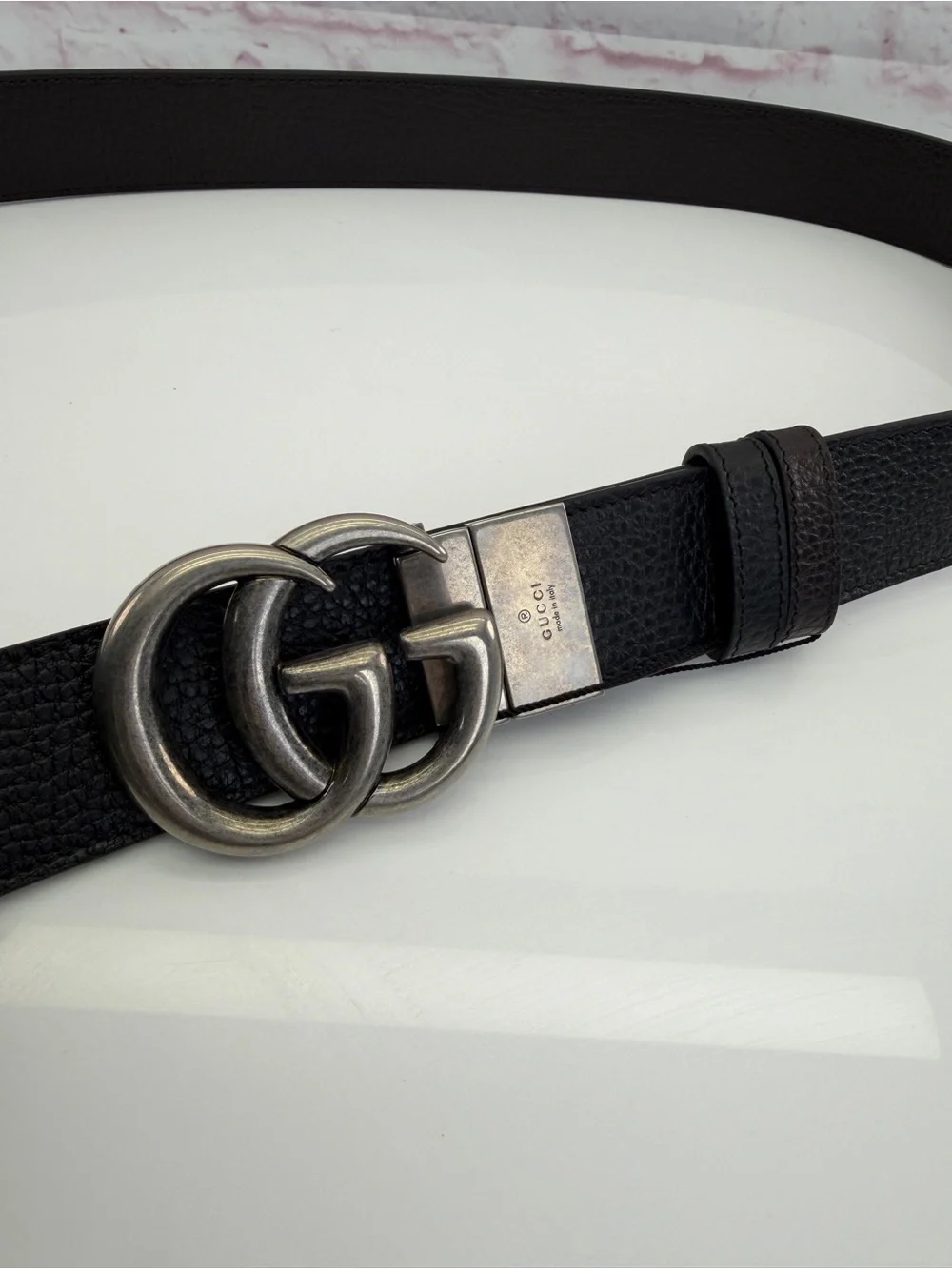 Gucci Black/Brown Reversible Marmont Men’s Belt 627055 120/48